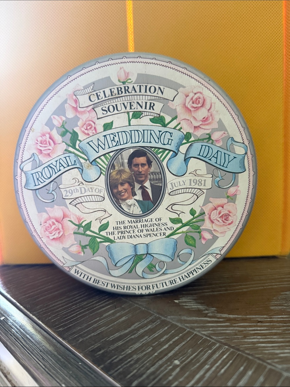 Royal Wedding Day Celebration Tin - Pink Rose Mixed Media Souvenir